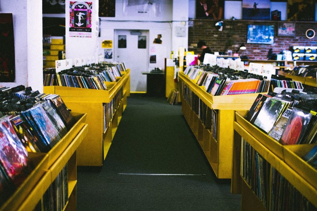 Nirvana Nevermind album, music shop